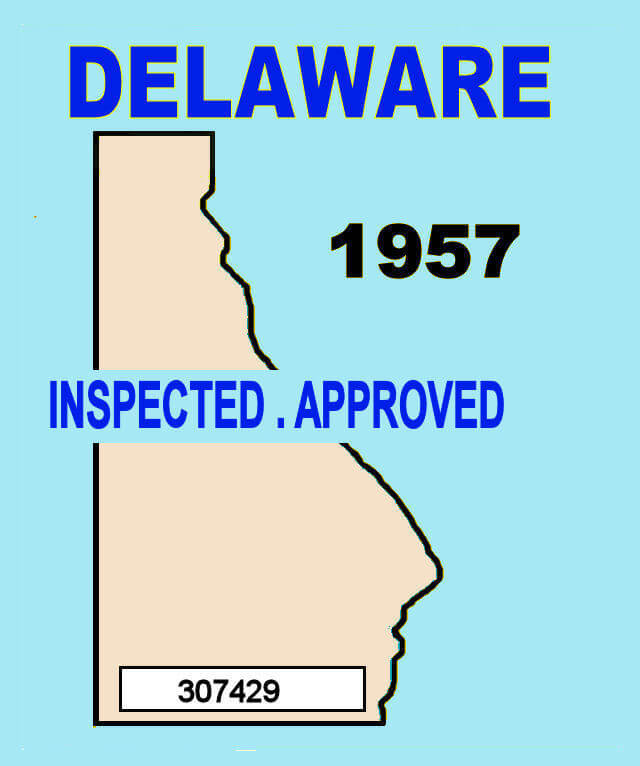 (image for) 1957 Delaware Inspection Sticker (Estimate)